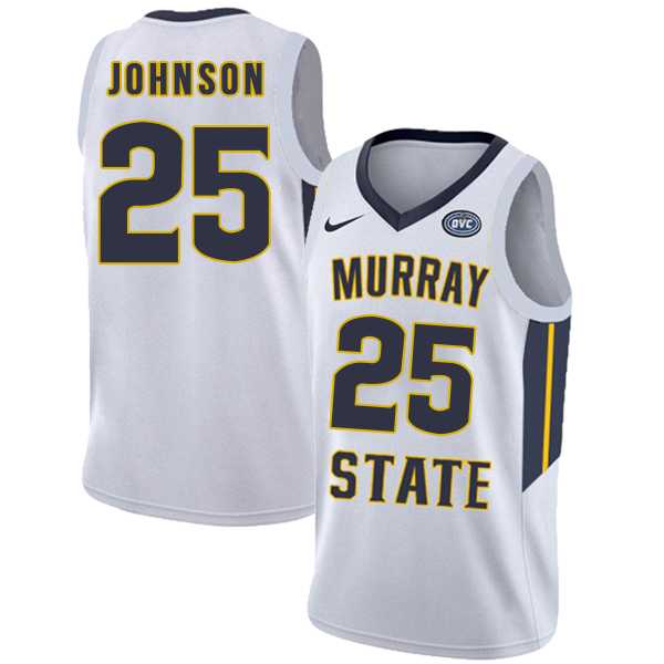Murray State Racers #25 Jalen Johnson White College Basketball Jersey
